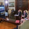 Videoconferencia entre los presidentes Rodrigo Paz y José Jerí