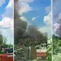Incendio en una vivienda mientras vecinos piden la intervención de los bomberos.