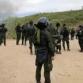 Intervención policial en el botadero de Colcapirhua, Cochabamba.