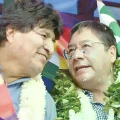 El expresidente Evo Morales y el primer mandatario Luis Arce.