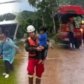 Escenas de las inundaciones en el municipio cruceño de El Torno.