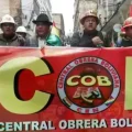 Marcha de la COB en La Paz.