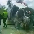 Vehículo accidentado en la carretera Bioceánica, Puerto Quijarro.