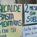 Trabajadores de salud en protesta durante el paro departamental.