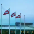 Banderas de Groenlandia, en Nuuk.