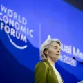 Ursula von der Leyen durante su intervención en el Foro Económico Mundial de Davos.