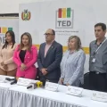 Conferencia de prensa del Tribunal Supremo Electoral.