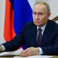 Vladimir Putin durante una reunión del Consejo de Seguridad de Rusia.