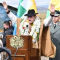 El vicepresidente del Estado, Edmand Lara en un acto por el día del Estado Plurinacional de Bolivia.