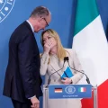 La primera ministra de Italia, Giorgia Meloni, y el canciller alemán Friedrich Merz, en su encuentro en Roma.