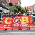 Una protesta anterior de la Central Obrera Boliviana en La Paz.