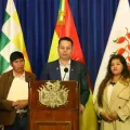 El vicepresidente Edmand Lara en la presentación de los proyectos de ley.
