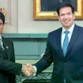 Rubio publicó la foto junto al canciller Aramayo.