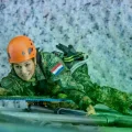 La reina Máxima durante su entrenamiento militar.