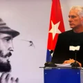 El presidente cubano, Miguel Díaz-Canel, durante un discurso en La Habana.