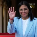 Delcy Rodríguez, presidenta interina de Venezuela, en una visita a Washington.