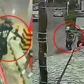 Capturas de video que comparan a los atracadores del surtidor con los asesinos del librecambista.