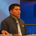 El candidato Leonardo Loza durante el debate a la Gobernación de Cochabamba.