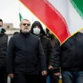 Ali Larijani durante una marcha a favor del régimen, el viernes.