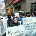 Manifestación del colectivo Mujeres Creando en el centro de La Paz.