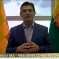 El presidente Rodrigo Paz en un mensaje sobre las elecciones subnacionales del domingo.