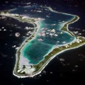 Vista aérea de la isla Diego García, en el archipiélago de Chagos, en el Océano Índico.