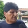 Evo Morales en contacto con la prensa.
