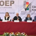 El presidente del TSE, Gustavo Ávila, en conferencia de prensa.