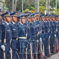 Desfile militar en la plaza 24 de Septiembre por el Día del Mar