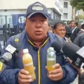 Dirigente del transporte pesado durante declaraciones.