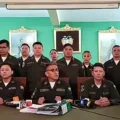 El director de la Academia Nacional de Policías (Anapol), el Cnl. Max Cerruto en conferencia de prensa.