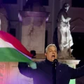 El primer ministro de Hungría, Viktor Orban, en un acto de campaña en Gyor