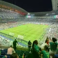 Panorámica del estadio de Monterrey en la previa del partido entre Bolivia e Irak.