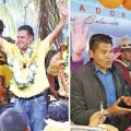 Candidatos Luis Revilla y René Yahuasi en actos de campaña en La Paz.