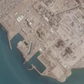 Imagen satelital del reactor nuclear de Bushehr en mayo pasado.