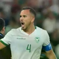 El jugador celebrando el gol de la Verde ante Irak.