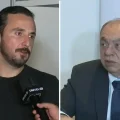 Los candidatos Juan Pablo Velasco y Otto Ritter durante la previa del debate.