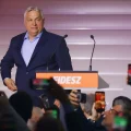 El premier Viktor Orbán durante un acto de campaña en Budapest