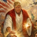 Imagen generada por IA publicada por Trump en Truth Social, donde aparece con una túnica blanca en una pose similar a Jesús.