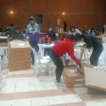 El centro de logística en Oruro, donde se preparan las maletas electorales.
