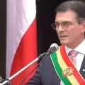 Presidente Rodrigo Paz durante su discurso en Tarija.