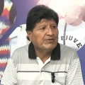 Evo Morales durante su programa radial en el trópico de Cochabamba.