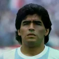 El histórico jugador argentino con la camiseta de la selección argentina.