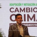 Óscar Mario Justiniano, ministro de Desarrollo Productivo, Rural y Agua, en la inauguración del Foro de Adaptación al Cambio
