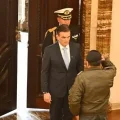 El presidente Rodrigo Paz se reunió con autoridades militares en el Palacio Quemado.