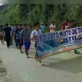 Transportistas marcharon para reforzar puntos de bloqueo.