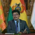 El ministro de Relaciones Exteriores, Fernando Aramayo, en una captura de video.