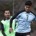 Robson (izq.) y Arrega en la práctica del miércoles en Ananta.