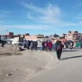 Uno de los cuatro puntos de bloqueo instalados en Oruro