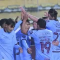 Festejo de gol de los jugadores de Bolívar ante Fluminense.